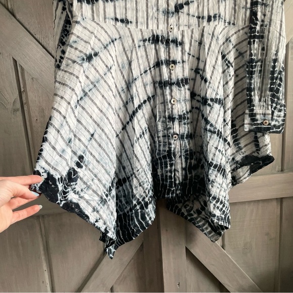 Navy Tie‎ Dye Fairy Hem Tunic whimsical boho handkerchief Whimsigoth XL - Picture 4 of 14